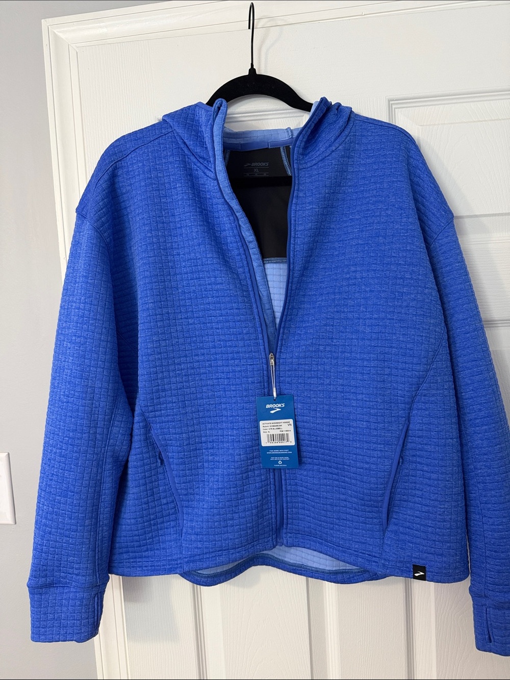 Brooks Royal Blue Quilted Full-Zip Hoodie
